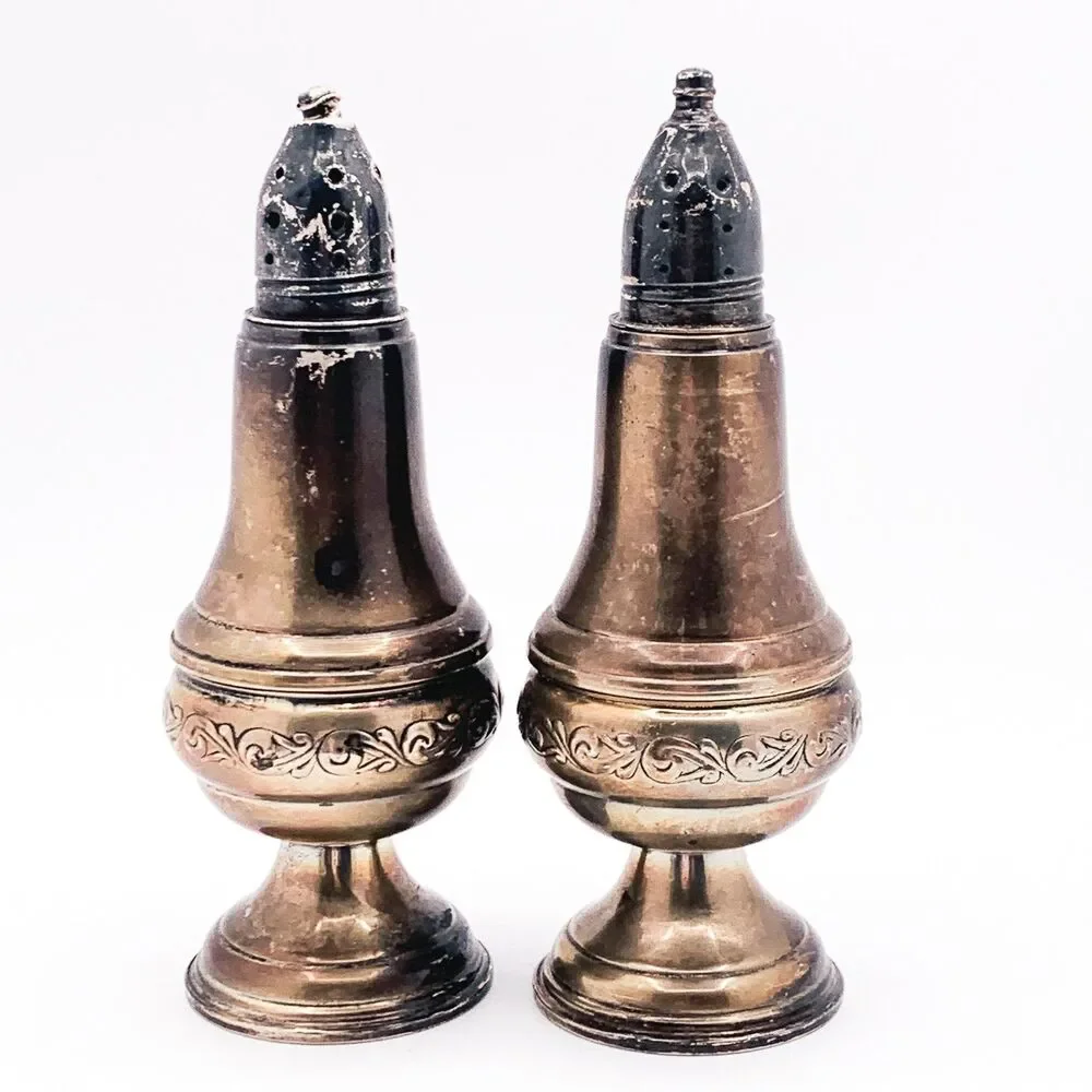 Vintage Lord Silver Sterling Silver Weighted Salt & Pepper Shaker Set 5 1/8